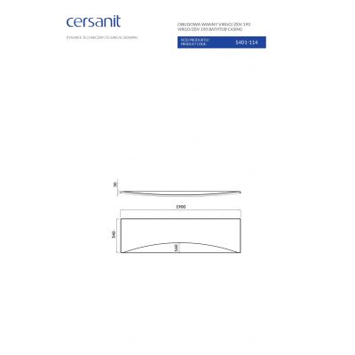 Панель Cersanit для ванны фронтальная VIRGO 190