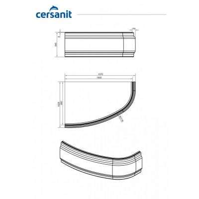 Панель Cersanit для ванны фронтальная JOANNA 150 универсальная