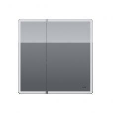 Зеркальный шкаф Dreja POINT, 80 см, 1 дв., 2 стекл. полки, инфр. выключатель, LED, розетка, белый