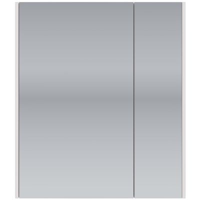 Зеркальный шкаф Dreja PRIME, 60 см, 2 дверцы, 2 стеклянные полки, белый