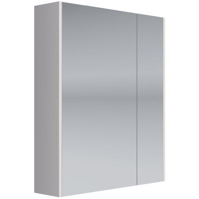 Зеркальный шкаф Dreja PRIME, 60 см, 2 дверцы, 2 стеклянные полки, белый