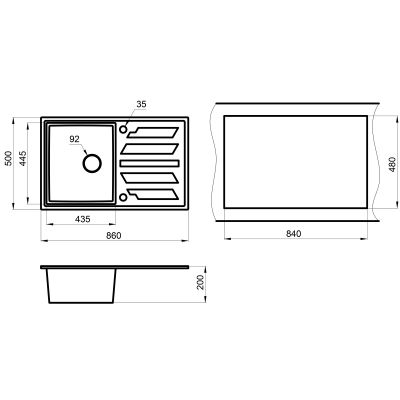 Кухонная мойка Granula GR-8601 черный