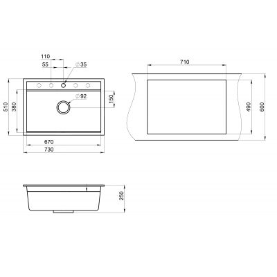 Кухонная мойка Granula KS-7301 шварц