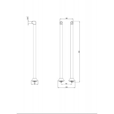 Комплект колонн 2 шт. для установки смесителя на пол ванны, бронза