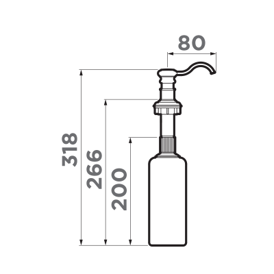 Дозатор для моющего средства OM-01-CH латунь/шампань
