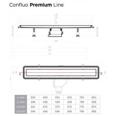 Душевой лоток Pestan Confluo Premium Black Glass Line 550