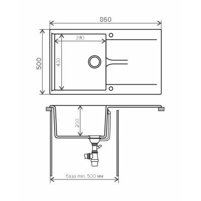 Кухонная мойка Polygran GALS-860 (№14 (Серый))