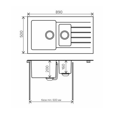 Кухонная мойка TOLERO Twist TTS-890K (№923 (Белый))
