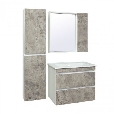 Зеркальный шкаф Руно Runo Манхэттен 75 /универсальный/серый бетон/