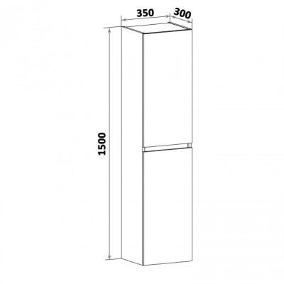 Шкаф-колонна Руно Runo Манхэттен 35 /универсальный/серый бетон/ подвесной