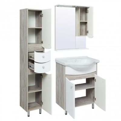 Комплект мебели для ванной Руно Runo Аликанте 60 венге-белый