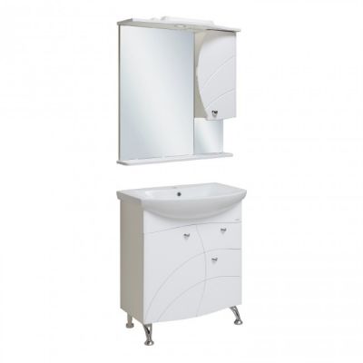 Комплект мебели для ванной Руно Runo Балтика 70 с зеркалом Глория 70 белый