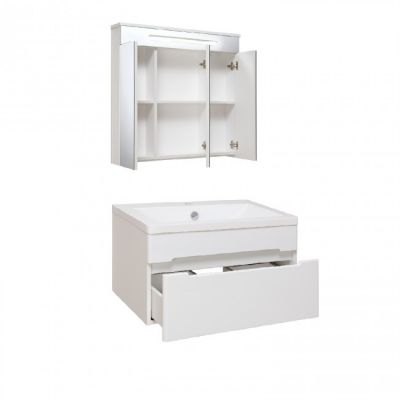 Комплект мебели для ванной Руно Runo Парма 75 подвесной белый