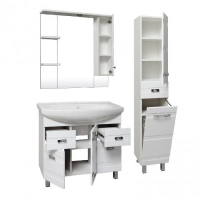 Комплект мебели для ванной Руно Runo Турин 85 белый