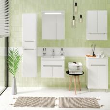 Комплект мебели для ванной Руно Runo Парма 60 /2 двери/ подвесной белый