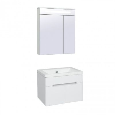 Комплект мебели для ванной Руно Runo Парма 60 /2 двери/ подвесной белый