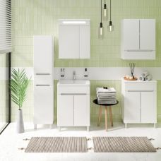 Комплект мебели для ванной Руно Runo Парма 60 /2 двери/напольный белый