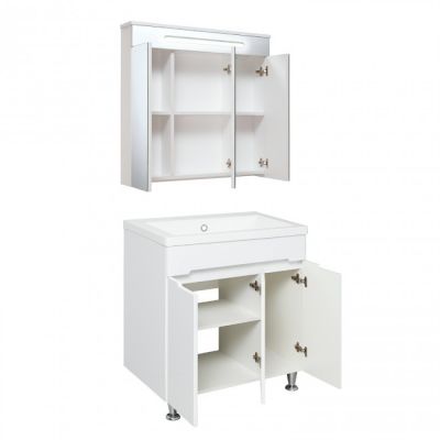Комплект мебели для ванной Руно Runo Парма 75 /3 двери/ напольный белый