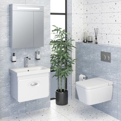 Комплект мебели для ванной Руно Runo КАПРИ 60 /подвесной/ с зеркалом Капри 55